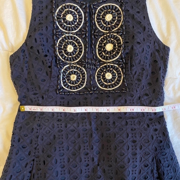 Calypso St. Barth Navy Lace Beaded Shift Dress - Picture 7 of 8